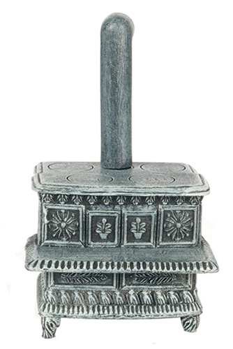 Dollhouse Miniature Lincoln Wood Stove, Gray